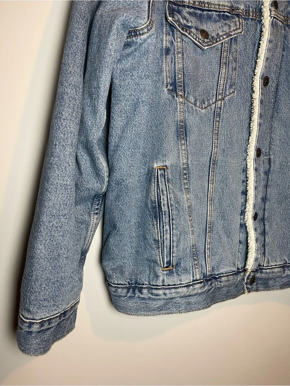 Levi's Light Blue Denim Sherpa Collar Jacket